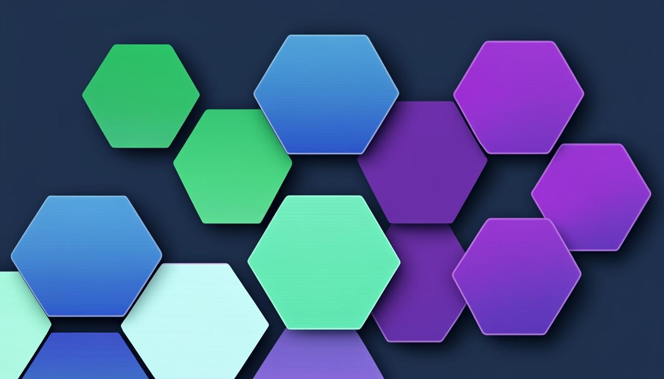 Colorful color picker palette with hex code swatches and gradients